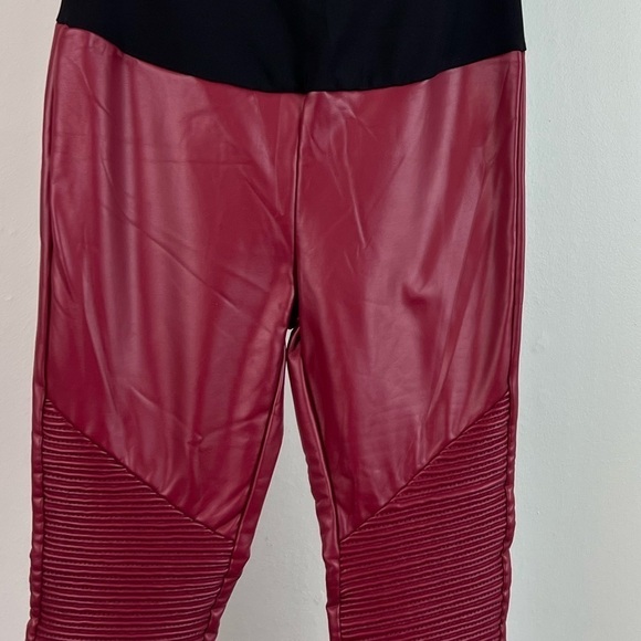 Preggo Leggings Rockstar Mamacita Faux Leather Moto Maternity Leggings - Picture 5 of 8